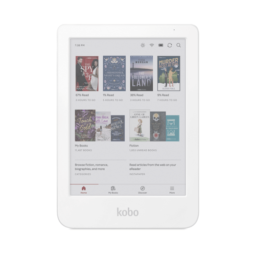 Rakuten Kobo Clara Colour White 6 inch E - Reader (N367 - KU - WH - K - CK)