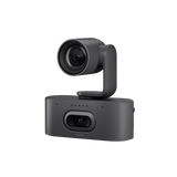 Logitech Rally AI Camera Pro Graphite, three-quarter front angle showing both cameras