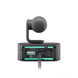 Logitech Rally AI Camera Pro Graphite, rear view showing PoE++ and USB connections