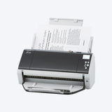 Ricoh fi-7480 left angle view with A4 documents loaded landscape