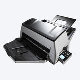 Ricoh fi-7600 angled view with trays open and operation panel