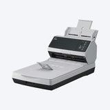 Ricoh fi-8250 scanner left view with ADF paper chute open