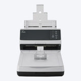 Ricoh fi-8250U scanner front view with trays open