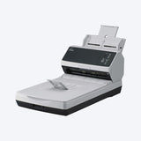 Ricoh fi-8250U scanner left view with ADF paper chute open