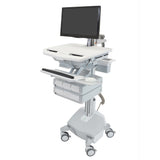 Ergotron StyleView® Cart with LCD Arm, LiFe Powered, 4 Drawers (3x1+1), UK (SV44-1242-3)