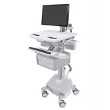 Ergotron StyleView® Cart with LCD Arm, LiFe Powered, 2 Tall Drawers (2x1), UK (SV44-12C2-3)