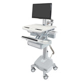 Ergotron StyleView® Cart with LCD Pivot, LiFe Powered, 1 Drawer (1x1), UK (SV44-1312-3)