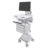 Ergotron StyleView® Cart with LCD Pivot, 3 Drawers (1x3) Medical Cart (SV44-1332-3)