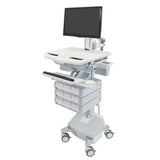 Ergotron StyleView® Cart with LCD Pivot, LiFe Powered, 9 Drawers (3x3), UK (SV44-1392-3)