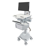 Ergotron StyleView® Cart with LCD Pivot, LiFe Powered, 1 Tall Drawer (1x1), UK (SV44-13B2-3)