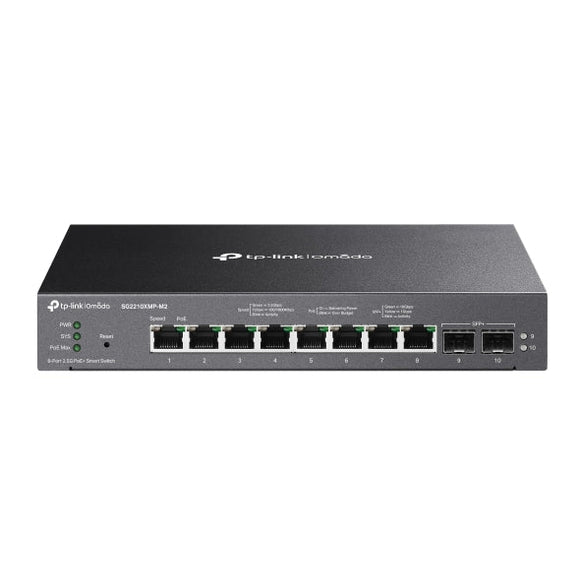 TP - Link Omada 8 - Port 2.5G & 2×10G SFP+ Smart PoE+ Switch (SG2210XMP - M2)