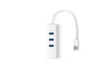 TP - Link USB 3.0 3 - Port Hub & Gigabit Ethernet Adapter 2 in 1 USB Adapter (UE330) - SourceIT