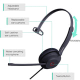 Yealink UH37 Mono MS Teams Wired USB Headset (USB - A)