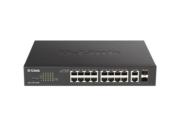 DLINK 18-Port Gigabit 130W PoE Smart Managed Switch (DGS-1100-18PV2 ...