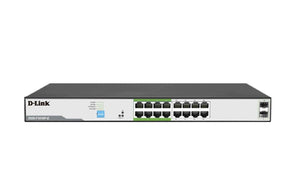 DLINK 250M 16-Port Gigabit 150W PoE Switch + 2 SFP Ports (DGS-F1018P-E) - SourceIT