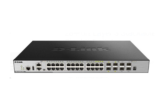 DLINK 28-Port Layer 3 Stackable Managed 370W PoE Gigabit Switch (DGS-3630-28PC) - SourceIT