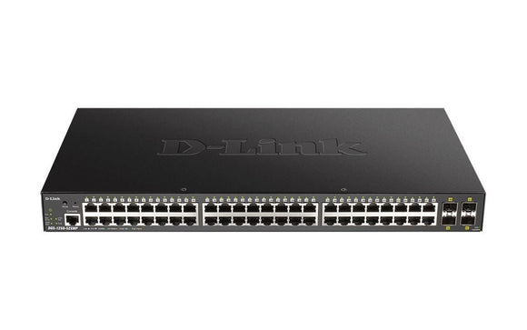 DLINK 52-Port 10-Gigabit Smart Managed 370W PoE Switch (DGS-1250-52XMP) - SourceIT
