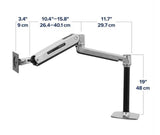 Ergotron LX HD Sit-Stand Desk Arm Polished Aluminum (45-360-026) - 10 Years Local Warranty