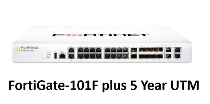 Fortinet FortiGate-101F Hardware plus 24x7 FortiCare and FortiGuard Unified (UTM) Protection (FG-101F-BDL-950-12) - SourceIT