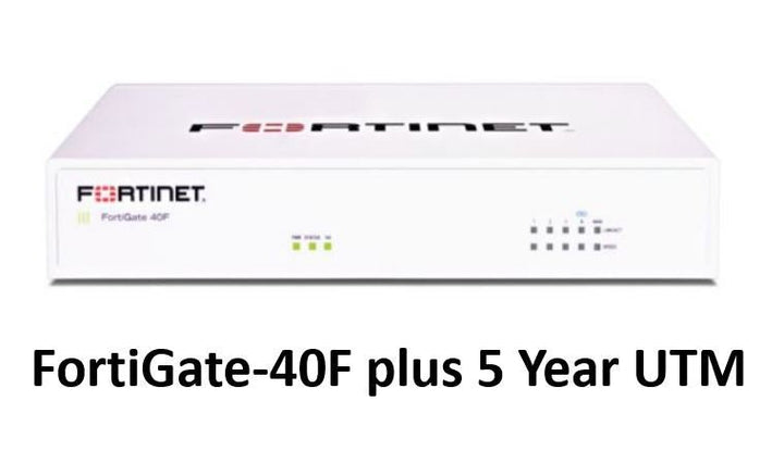 Fortinet FortiGate-40F Hardware plus 24x7 FortiCare and FortiGuard Unified (UTM) Protection (FG-40F-BDL-950-12) - SourceIT