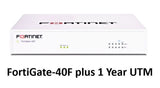 Fortinet FortiGate-40F Hardware plus 24x7 FortiCare and FortiGuard Unified (UTM) Protection (FG-40F-BDL-950-12) - SourceIT