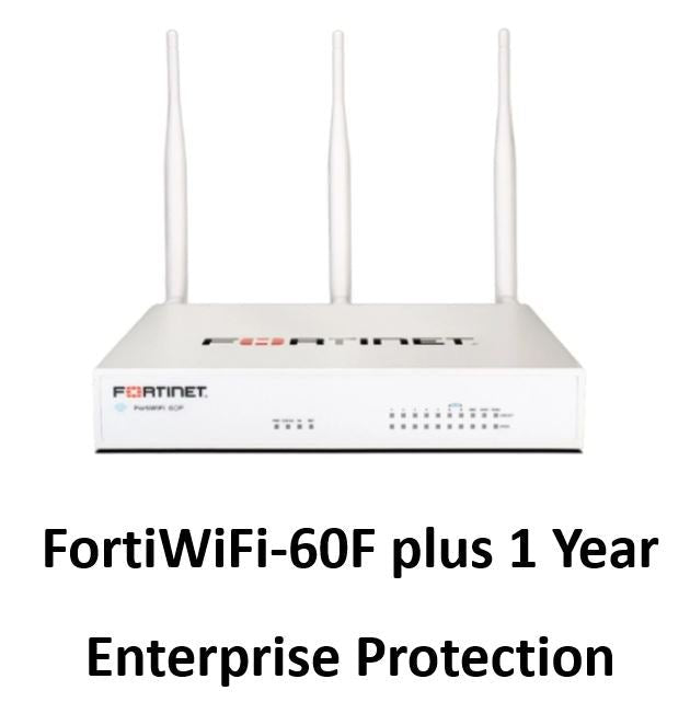 Fortinet FortiGate-60F Hardware plus 24x7 FortiCare and FortiGuard Enterprise Protection (FG-60F-BDL-811-12) - SourceIT