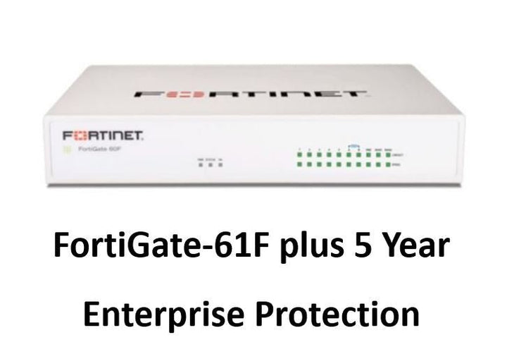 Fortinet FortiGate-61F Hardware plus 24x7 FortiCare and FortiGuard Enterprise Protection (FG-61F-BDL-811-12) - SourceIT