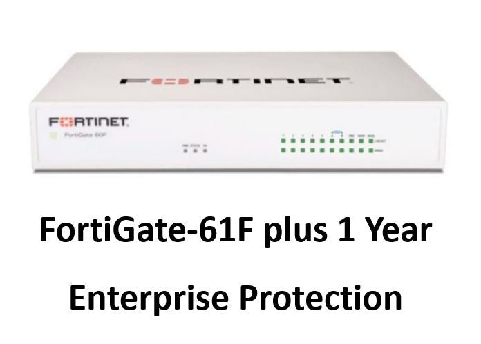 Fortinet FortiGate-61F Hardware plus 24x7 FortiCare and FortiGuard Enterprise Protection (FG-61F-BDL-811-12) - SourceIT