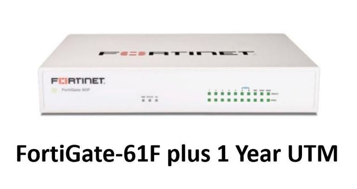 Fortinet FortiGate-61F Hardware plus 24x7 FortiCare and FortiGuard Unified (UTM) Protection (FG-61F-BDL-950-12) - SourceIT