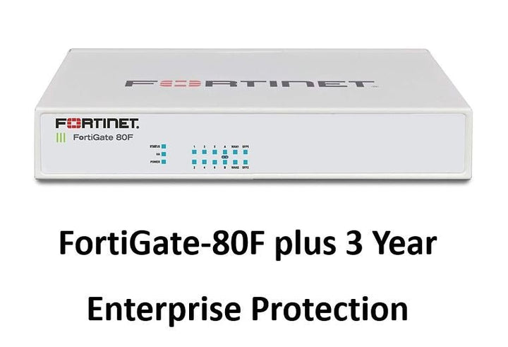 Fortinet FortiGate-80F Hardware plus 24x7 FortiCare and FortiGuard Enterprise Protection (FG-80F-BDL-811-12) - SourceIT