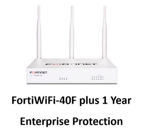 Fortinet FortiWiFi-40F Hardware plus 24x7 FortiCare and FortiGuard Enterprise Protection (FWF-40F-S-BDL-811-12) - SourceIT