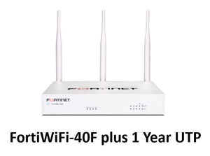 Fortinet FortiWiFi-40F Hardware plus 24x7 FortiCare and FortiGuard Unified Threat Protection (UTP) (FWF-40F-S-BDL-950-12) - SourceIT