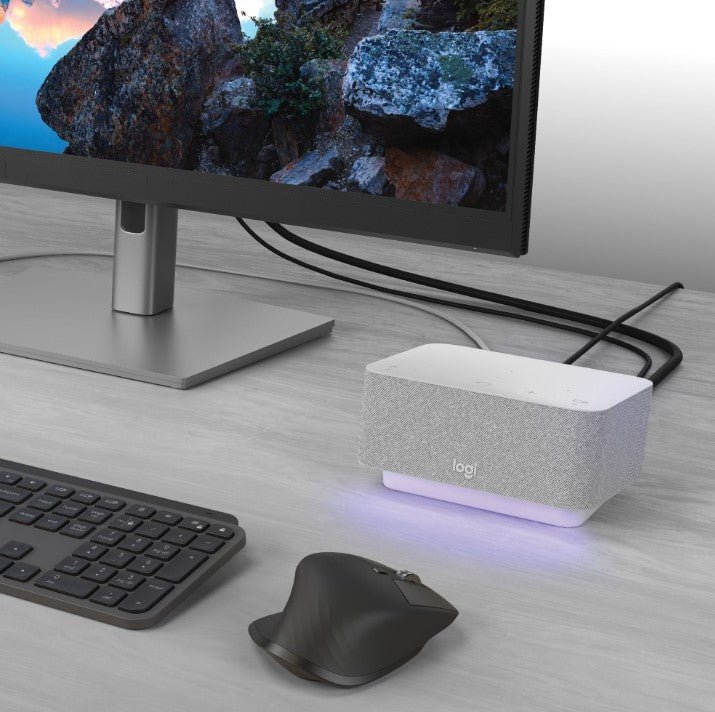 Computer Dock Logitech Logitech Logi Dock Docking Station and Speakerphone UC White Version ...