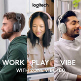 Best Headphones Logitech Zone Vibe 100 Lightweight Wireless Over the Ear Headphones at SourceIT