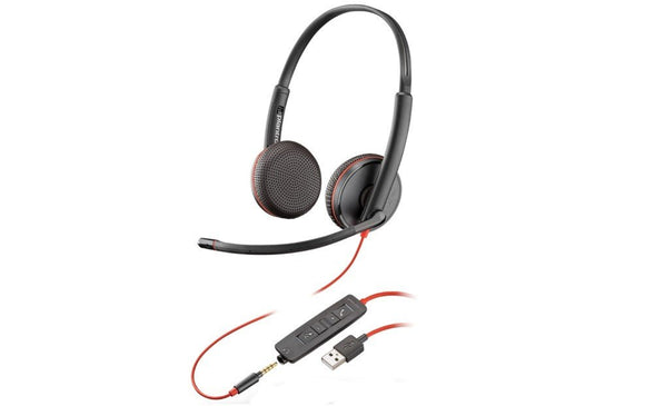 Poly Blackwire 3225 Stereo Office Headset USB-A, 3.5mm (209747-101) - SourceIT