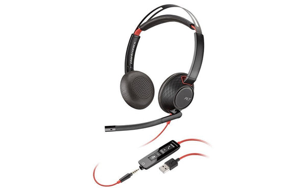 Poly Blackwire 5220 Corded Stereo Headset USB-A, 3.5mm (207576-201) - SourceIT