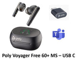 Ultimate Poly Voyager Free 60+ UC/MS Touchscreen Charging Case True Wireless Earbuds (Black) - SourceIT