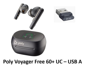The Best Poly Voyager Free 60+ UC/MS Touchscreen Charging Case True Wireless Earbuds (Black) at SourceIT