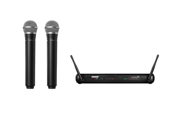 Shure SVX288 / PG58 Dual Vocal Wireless System, Includes SVX88 Receiver, 2 PG58 Handheld Microphones (SVX288/PG58) - SourceIT